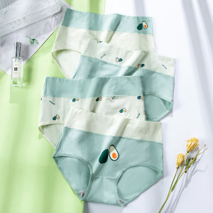 Antibacterial Pure Cotton Triangle Panties Large Size Cute Cartoon Design Womens Underwear Breathable Comfortable Briefs