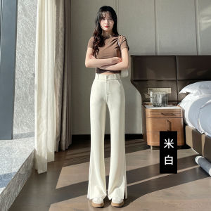 Quần Ống Rộng Cạp Cao Thời Trang Xuân 2025 Phong Cách Hàn Quốc Mới Quần Dài Thường Ngày Có Khóa Kéo Chất Liệu Polyester