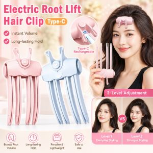USB Rechargeable Wireless Hair Curling Clip - Portable Volumizing Root Lift Tool for Bangs & Roots Heated Hair Pin No Heat Damage Styler for Women