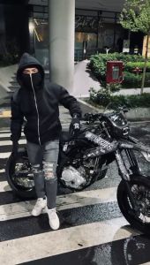 Do The Flow HOODIE BALACLAVA ZIPPER BESI JAKET BOXY HITAM