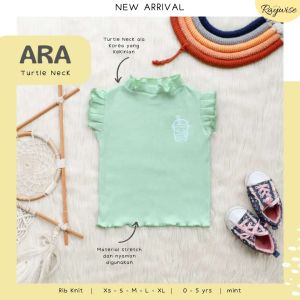 Ara Kaos Anak Turtle Neck Katun Polos