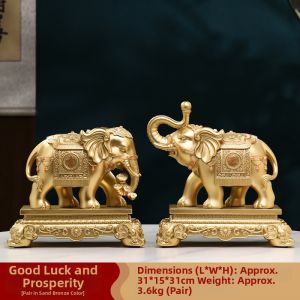 JUSHANYUAN | Wealth Attracting Elephant Decor Pair