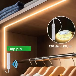 Đèn LED Dải COB 5V 320LED/m Với Cảm Biến Chuyển Động PIR Băng Dính Tự Dính Linh Hoạt Chạy Bằng Pin Để Chiếu Sáng Tủ Bếp