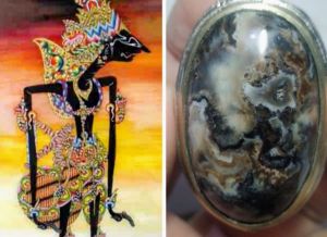 Batu Garut Motif Gambar Tokoh Pewayangan Natural Kode 3/43