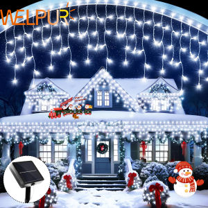 Đèn Icicle Năng Lượng Mặt Trời Đèn Dây Ngoài Trời 8 Chế Độ Chạy Bằng Năng Lượng Mặt Trời Chống Thấm Nước Cho Tiệc Halloween Cầu Hôn Đám Cưới Trang Trí Giáng Sinh