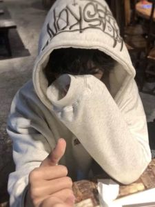 American High Street Letter Embroidery Hoodie Mens Autumn Winter New Style Hiphop Trendy Brand Student Couple Fleece Jacket