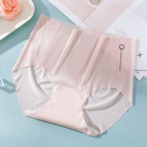 Mid-Waist Seamless Underwear for Women Ice Silk Thin Triangle Briefs Breathable Cotton Slim Fit Comfortable Speed Dry