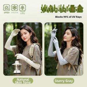 WANBAOLV | UV Protection Summer Cooling Arm Sleeves with Face Cover and Long Design