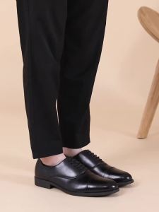 Desai Mens 2026 Autumn Cap Toe Lace-up Oxford Leather Shoes Classic Business Formal Wear-resistant Sole Office Wedding