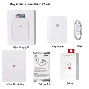 Máy In Ảnh Màu HPRT MT53 Khổ 2x3 Inch Giấy Dán Lưng In Tức Thì Qua Bluetooth Tự Động Nạp Giấy Tương Thích Giấy Nhiệt