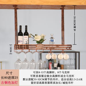 Creative Wine Glass Display Rack Hanging Bar Counter High Cup Holder Home Use Wine Bottle Stand Iron Material Handmade