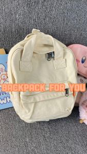 Tas ransel mini wanita import tas canvas sekolah fashion cewek ransel korean Ransel backpack estetika kanvas wanita tas ransel mini backpack kanvas Tas Sekolah Y2k bag Aesthetic ransel kuliah kecil whiteYROO tas ransel sekolah cewek