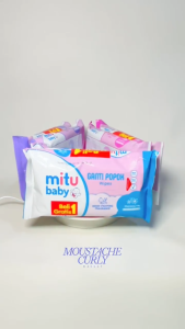 3 Bundle Tisu Basah / Tissue Bayi Mitu  Wipes 6 Pcs 50 Sheets 1 Ply ( Beli 1 Gratis 1 )