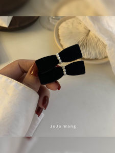 Exquisite Butterfly Knot Hair Clip for Women Pearl Side Clip Hair Accessory Original Design Non-Tessellated Felvet Edge Clip