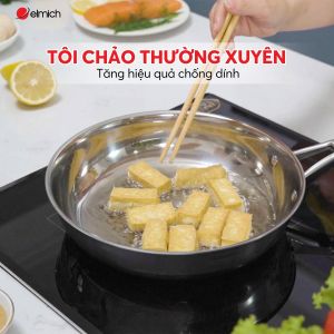 Chảo inox 304 nguyên khối Elmich Trimax EL-3737Max 20cm / EL-3738Max 24cm / EL-3739Max 26cm - Hàng chính hãng - Bảo hành 24 tháng