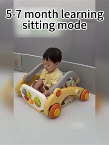 LuckyBabe 7 in 1 Baby Gym Play Mat with Piano Convertible Walker and Rocking Horse Multi Function Toy All in One Activity Center