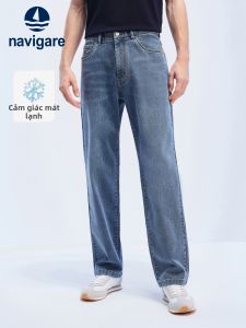 Navigare | Icy Blue Washed Straight Fit Jeans for Men