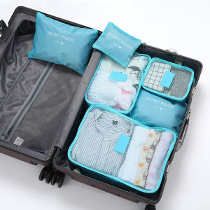 6Pcs/Set Large Capacity Waterproof Travel Storage Bag Set with Zipper for Luggage Clothing And Underwear Organization