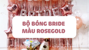 Bộ bong bóng trang trí tiệc chia tay độc thân chữ Lets Get Nashty màu rosegold ctdt10
