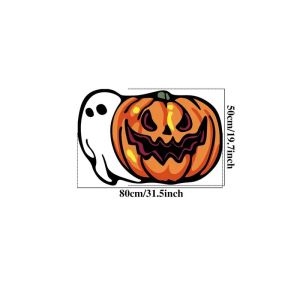 VIKAMA Halloween Square Rug Jack O Lantern Scary Pumpkin Area Rug Home Decor Holiday Aesthetic Art Premium Beautiful Cute