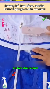 ZHONGSANQING Spray Deterjen Pembersih Noda Pakaian dengan Formula Oksigen Aktif Bebas Kimia