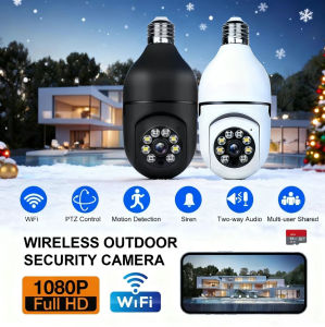 2MP E27 Bulb IP Camera 2.4G Wifi Smart Home Security PTZ System with Bidirectional Audio & Mobile Motion Detection ChristmasGift