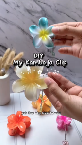 Abadi Mall Jedai Rambut Aesthetic 8cm Jepitan Acrylic Premium Bunga Kamboja jurai