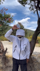 Jaket Gunung Gorpcore Series Bayang Windbreakers Outdoor Waterproof Hitam