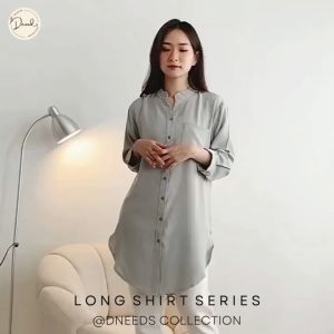 Dneeds - Nari Baju Kemeja Pocket Murah Berkualitas - Atasan Wanita Basic Dengan Kantong - Korean Fashion Style