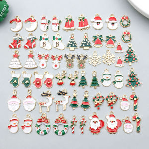 38/10pcs Alloy enamel Christmas series Design Charms universal accessory suitable for DIY various jewelry making necklaces