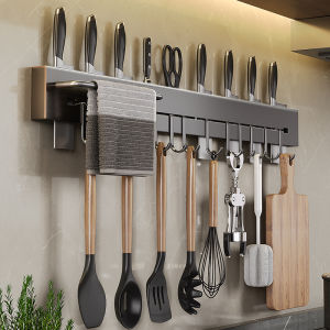 สแตนเลสทําความสะอาดแขวนช้อนผู้ถือผนังห้องครัวอุปกรณ์มีดขาตั้ง Hook Organizer ห้องครัวนวนิยายอุปกรณ์เสริม