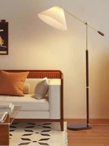 Standing Lamp Nordic Standing Lamp Bedroom Floor Lamp Living Room Led Stand Light Pleated Sofa Bedside American Style