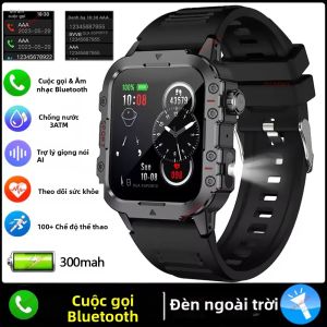Đồng Hồ Thông Minh Quân Đội Mới 2026 Dành Cho Nam Chống Nước IP68 Theo Dõi Thể Thao Ngoài Trời Theo Dõi Sức Khỏe Đo Huyết Áp Gọi Bluetooth GPS - Ola Esporte