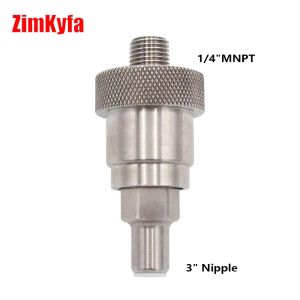SCBA Firefighting & Diving Cylinder Valve Accessories SS-CGA 347 Kit 1/4" MNPT Hand Tight Nut and 3" Nipple