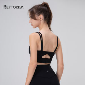 Reytorrm LYCRA® Sport Bra Push Up BH Pakaian Olahraga Kekuatan Tinggi Shockproof Fitness Vest Running Yoga Bra（WX006)