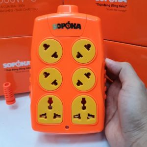 Ổ cắm điện 6000W 6 lỗ chéo Không Dây siêu chịu tải 30A 6S-6000W+C SOPOKA