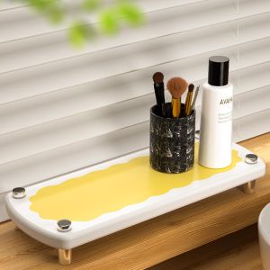 Bathroom Sink Storage Shelf Toilet Paper Toothbrush Holder Anti-Slip Pad High-legged Silicon Dendroid Mud Organizer Rack