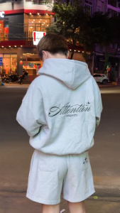 Áo Hoodie Boxy Nỉ Chân Cua ATTENTION STORM STU Thêu Nổi Khóa Kéo Zip Nam Nữ Local Brand Cao Cấp Dày Dặn