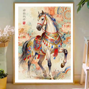 Jigsaw Puzzle 500/1000/1200/2000PCS Horse Chinese Style Animal Artwork Stress Relief Puzzle Wall Art Decor Gift