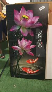 tranh treo tường-tranh tráng gương hoa sen trang trí nhà xinh