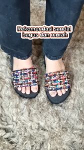 Sandal Syanel Tweed Nyaman Lentur Empuk & Tidak Licin