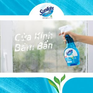 Combo 2 Nước lau kính Sunlight Siêu nhanh | Phiên bản nâng cấp từ Cif | Sạch trong suốt không tỳ vết | Chai 520ml