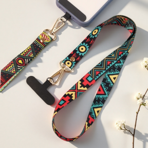 Dây Buộc Điện Thoại Di Động Rộng Boho-Chic Dành Cho Nữ Dây Đeo Messenger Có Hoa Văn Hình Học Thời Trang Với Vòng Cổ Thoải Mái