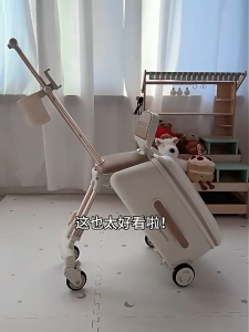 Vali kéo kiêm xe đẩy du lịch đa năng LECOCO Ý tải trọng lên đến 30kg thoải mái ngồi với ghế da PU có lưng tựa khi đi du lịch