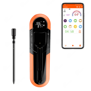 Bluetooth App Wireless Remote Probe Kitchen Food Barbecue Barbecue Thermometer Single Needle Waterproof Level Dual Temperature Display