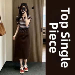 SENWA | Stripe Brown Summer Dress Set Long