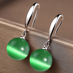 Elegant Blue Pure Silver Retro Fashion Hoop Earrings Womens Jewelry Fresh out New Style Vintage Feel High End Lightweight Hong Kong Style