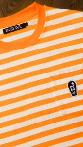 DGRAVE SAINTS CASKET LABEL POCKET STRIPES SERIES BUTTERSCOTCH T-SHIRT