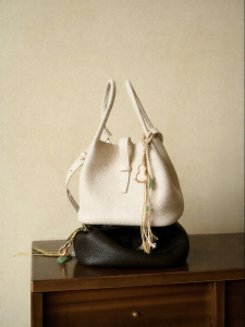 bampo | Celebrity Style Basket Bag Top Layer Leather