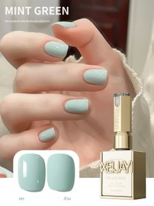 1 PC 15ML Mint สีเขียวเล็บเจลกึ่งถาวรเล็บแช่ UV LED เล็บ Salon DIY เล็บ Salon เจลสําหรับฤดูใบไม้ผลิและฤดูร้อน
